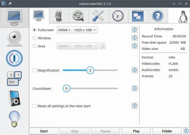 vokoscreenNG - 适用于Linux的流媒体直播应用程序