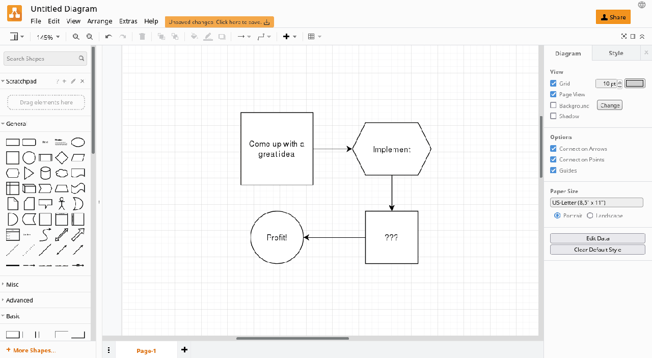 Draw.io interface Draw.io interface