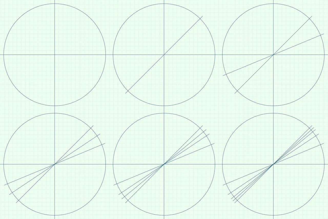 If you are careful, you can keep dividing to find 1/128 of a circle.
