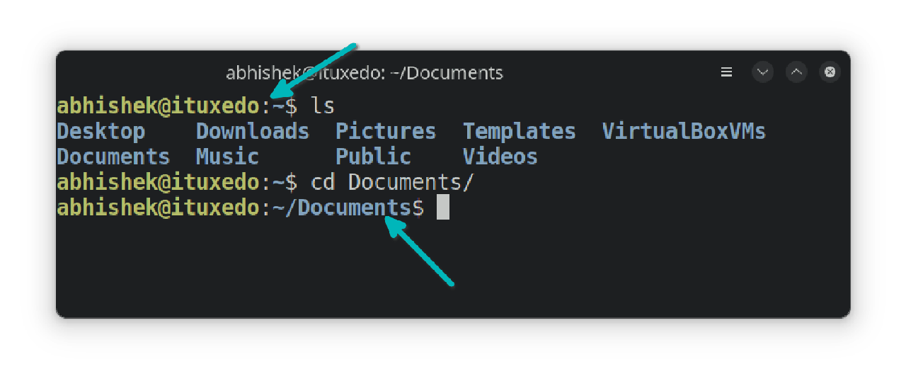 Most Linux terminal prompts show the current location