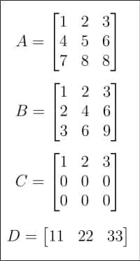 图 1:矩阵 A、B、C、D