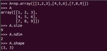 图 3:用 NumPy 表示矩阵 A