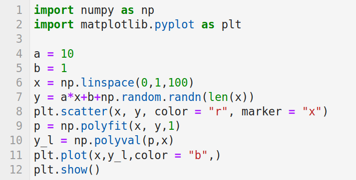 图 6:使用 NumPy 进行线性回归